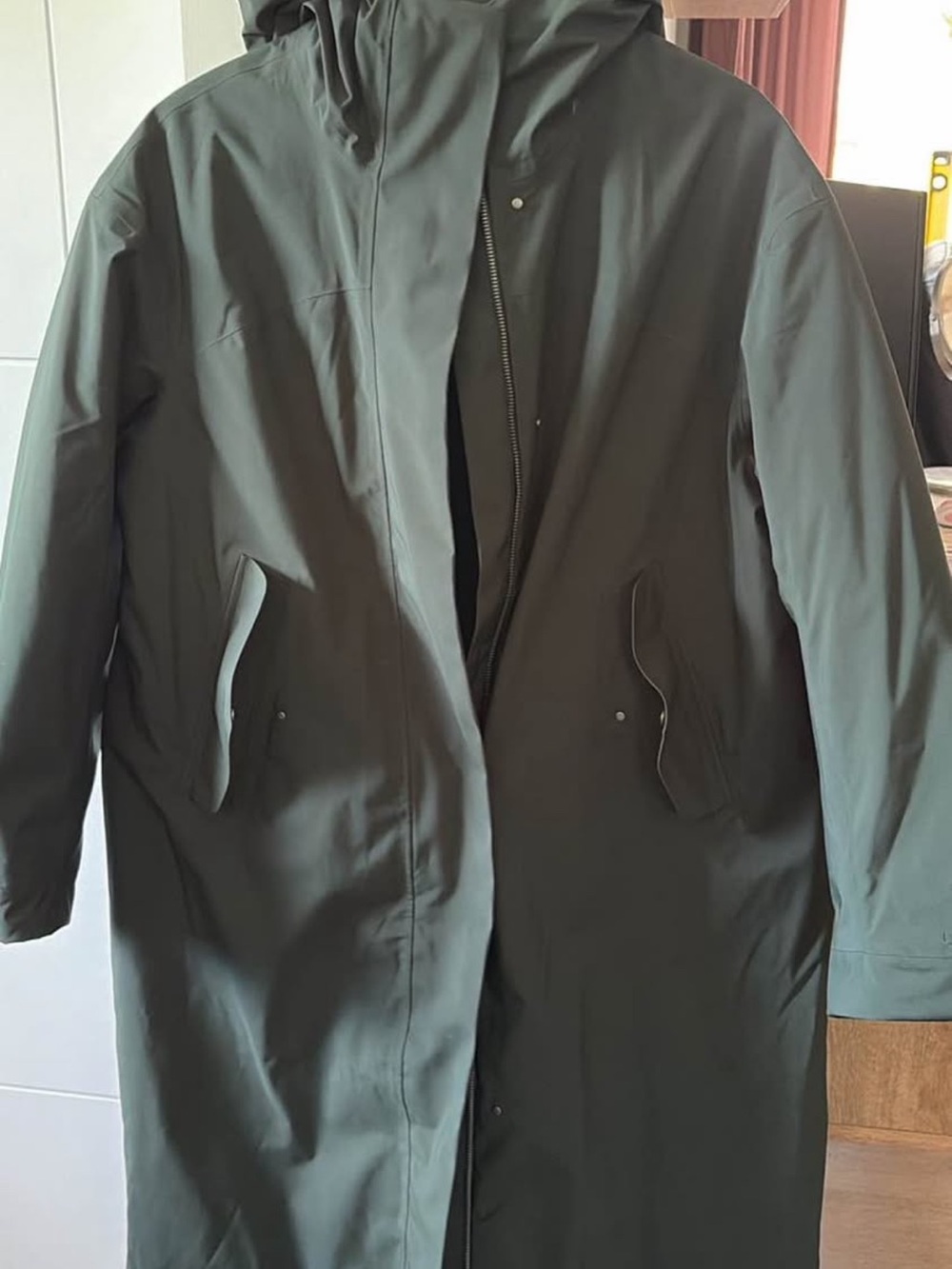 Oversized insulated rain coat - rainforest green